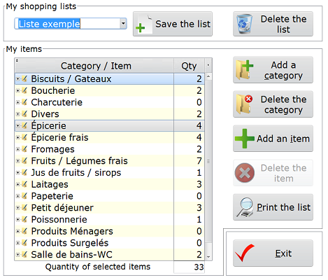 Create and manage your shopping list